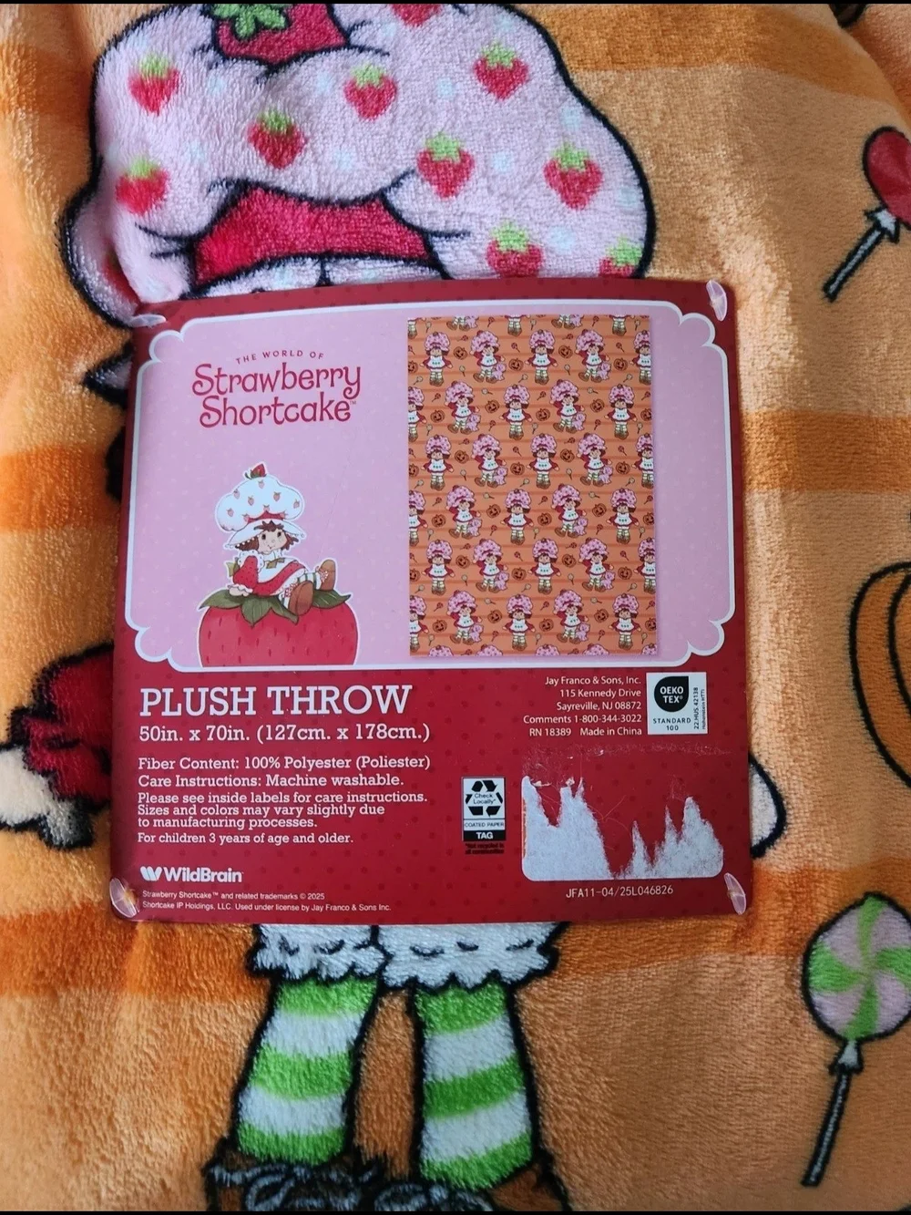 Strawberry Shortcake Plush Throw Blanket in Orange Halloween 50